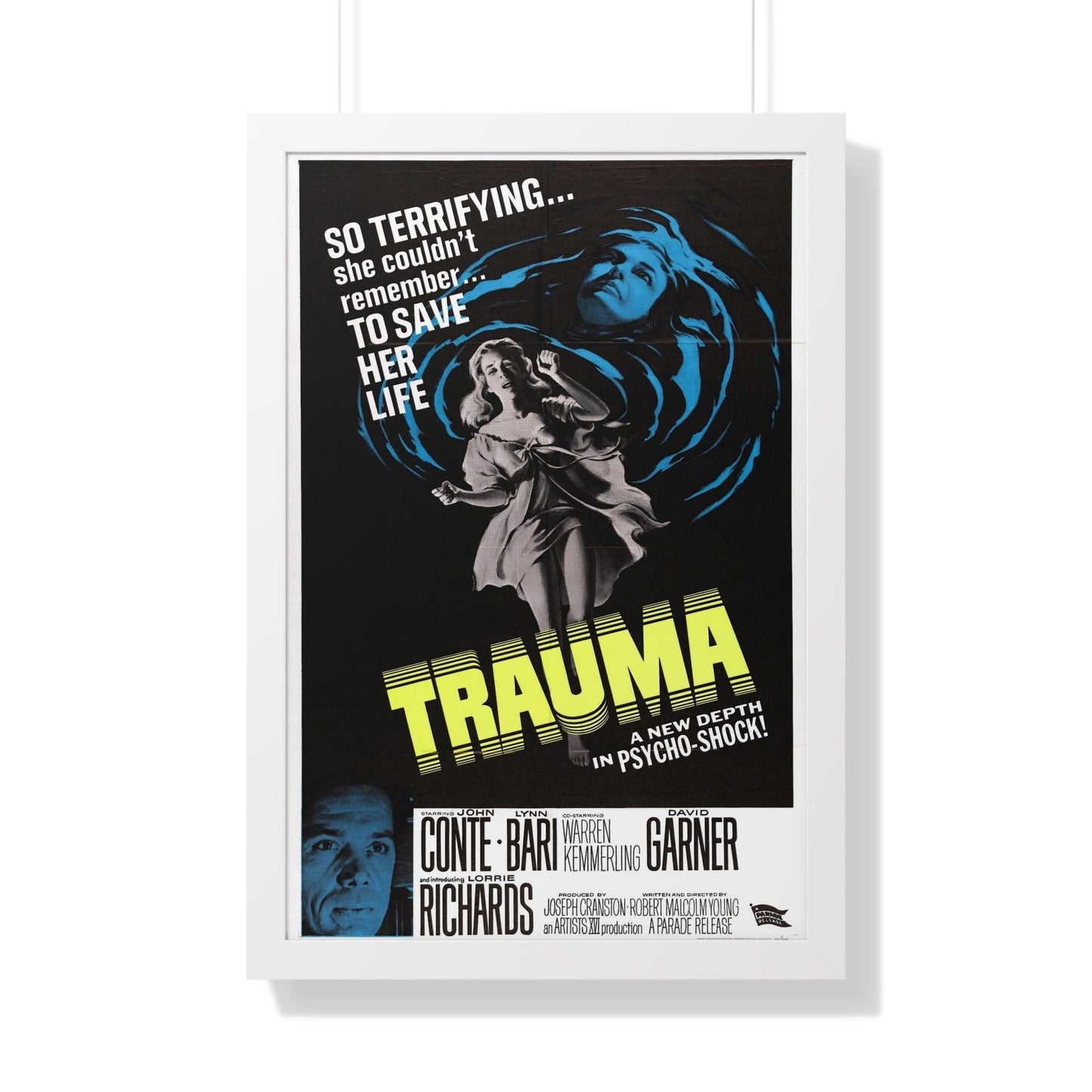 TRAUMA 1962 - Framed Movie Poster-20" x 30"-The Sticker Space