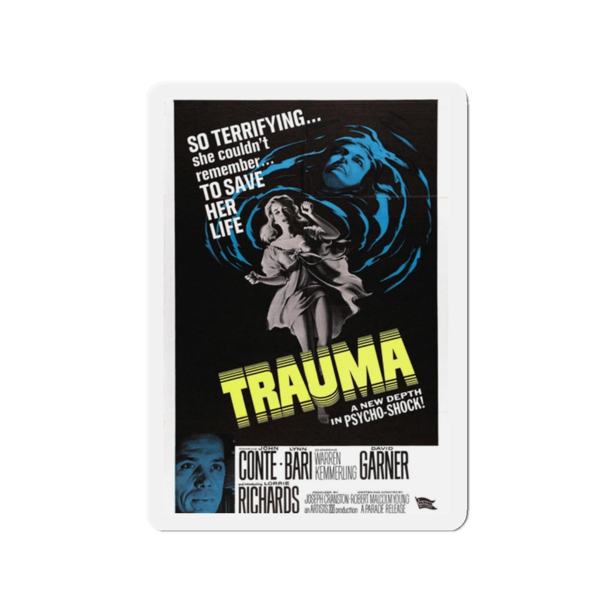 TRAUMA 1962 Movie Poster - Refrigerator Magnet