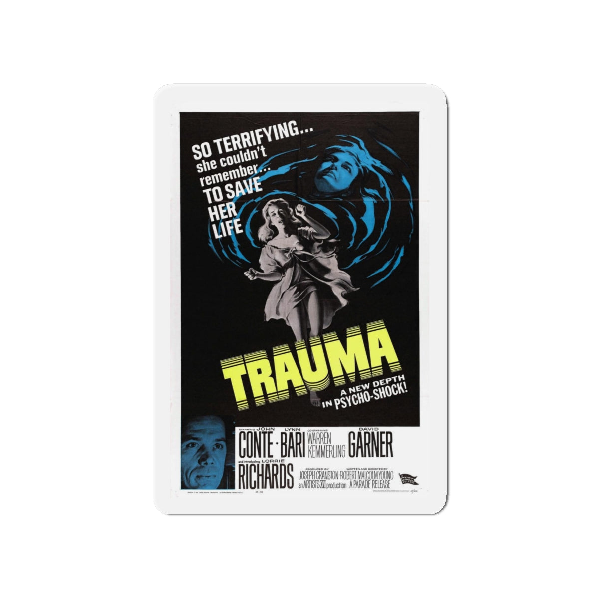 TRAUMA 1962 Movie Poster - Refrigerator Magnet