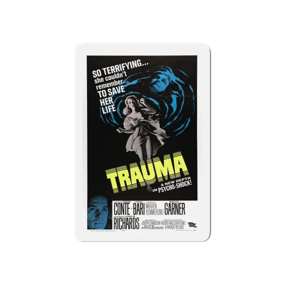 TRAUMA 1962 Movie Poster - Refrigerator Magnet 6 Inch - The Sticker Space