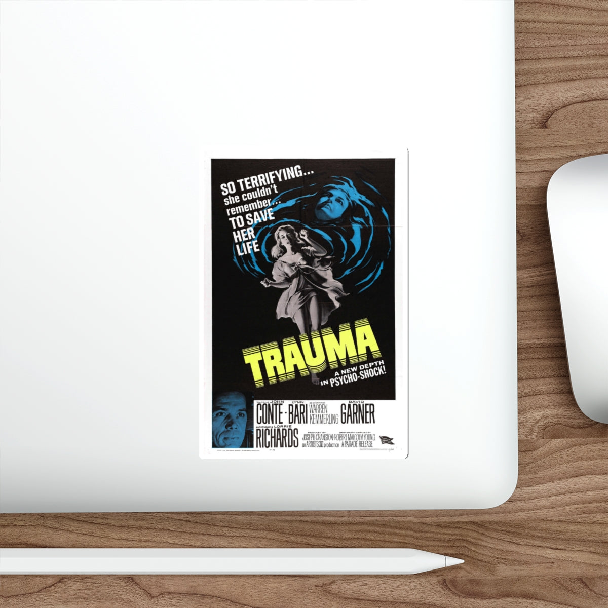 TRAUMA 1962 Movie Poster STICKER Vinyl Die-Cut Decal-The Sticker Space