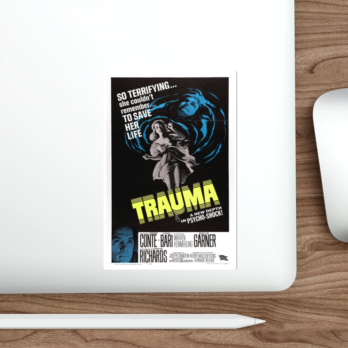 TRAUMA 1962 Movie Poster STICKER Vinyl Die-Cut Decal-The Sticker Space