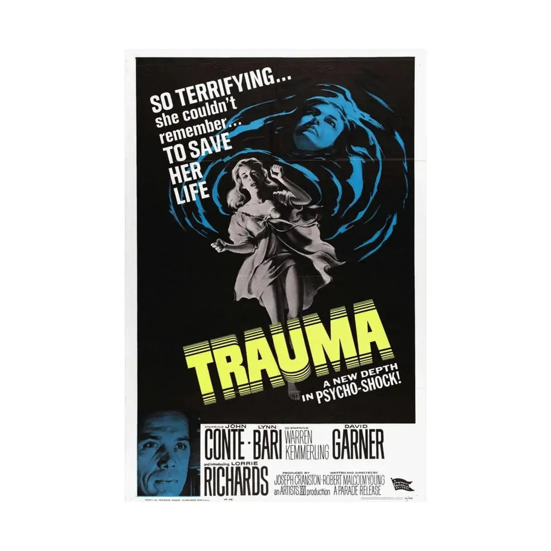 TRAUMA 1962 - Paper Movie Poster - The Sticker Space
