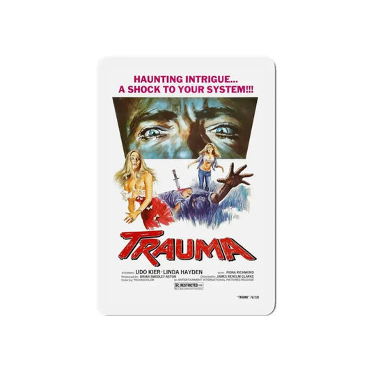 TRAUMA (HOUSE ON STRAW HILL) 1976 Movie Poster - Refrigerator Magnet 6 Inch Die-Cut - The Sticker Space