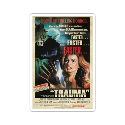 TRAUMA (RINGS OF FEAR) 1978 Movie Poster - STICKER Vinyl Kiss-Cut Decal 3 Inch White - The Sticker Space