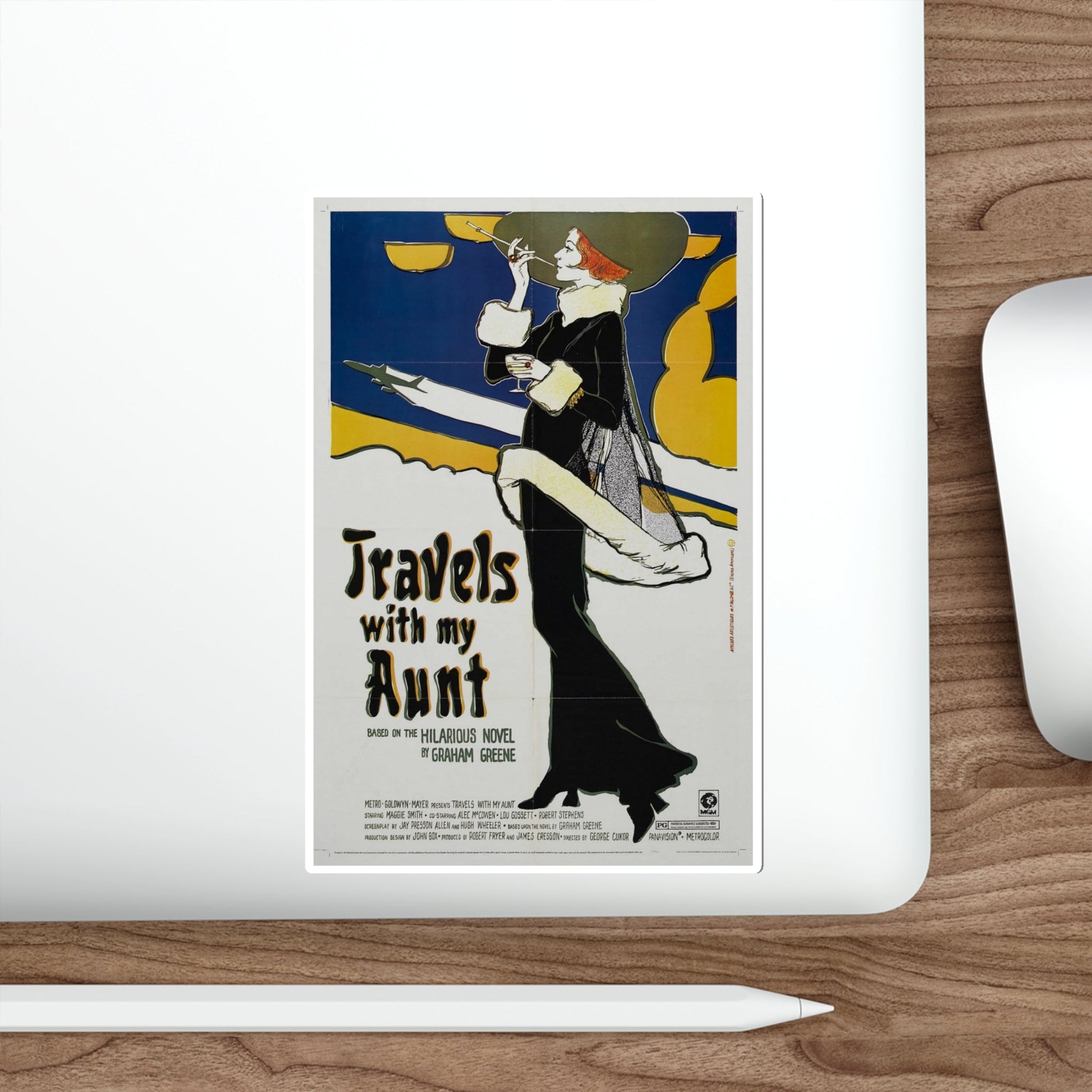 Travels with My Aunt 1972 Movie Poster STICKER Vinyl Die-Cut Decal-The Sticker Space