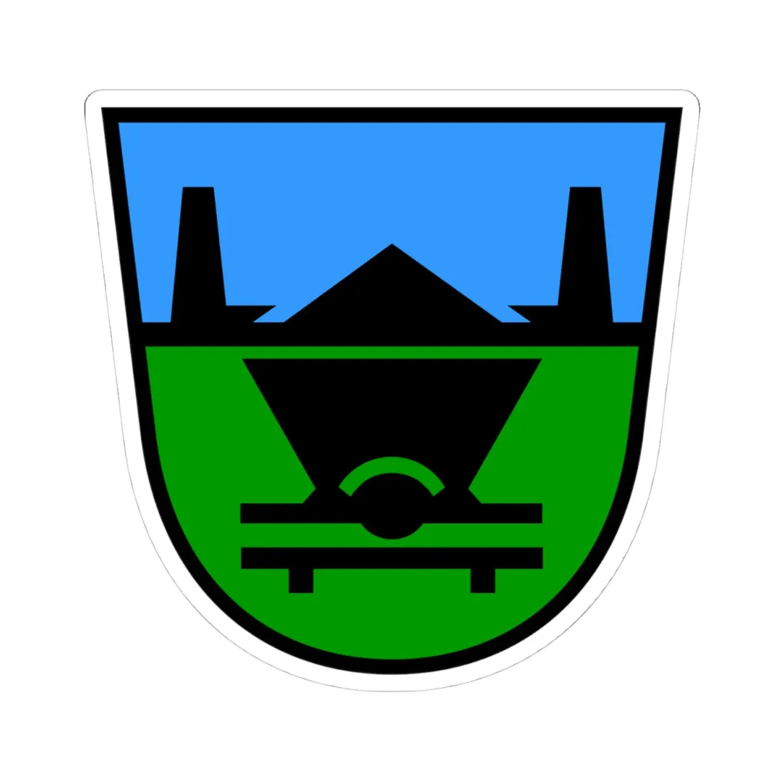 Trbovlje (Slovenia) (Coat of Arms) STICKER Vinyl Kiss-Cut Decal 4 Inch White - The Sticker Space