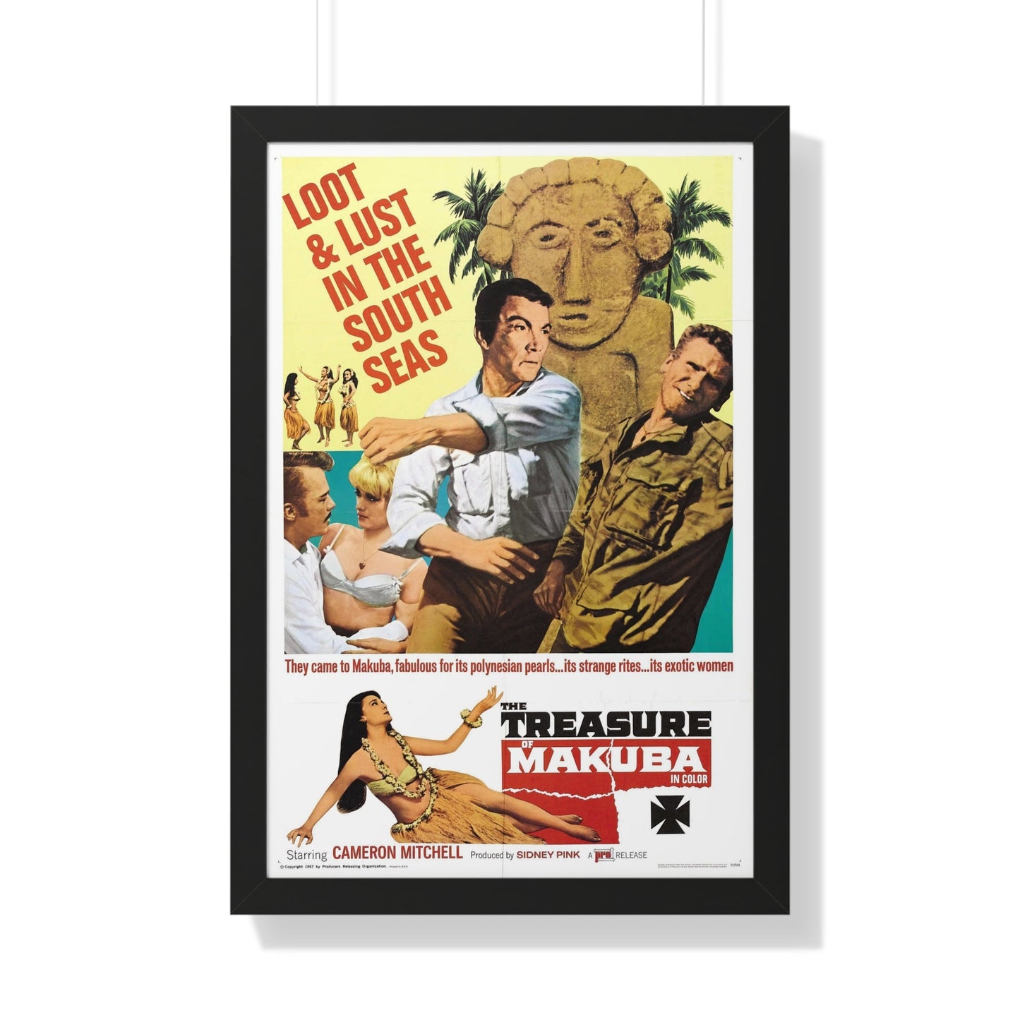 TREASURE OF MAKUBA 1967 - Framed Movie Poster-20" x 30"-The Sticker Space