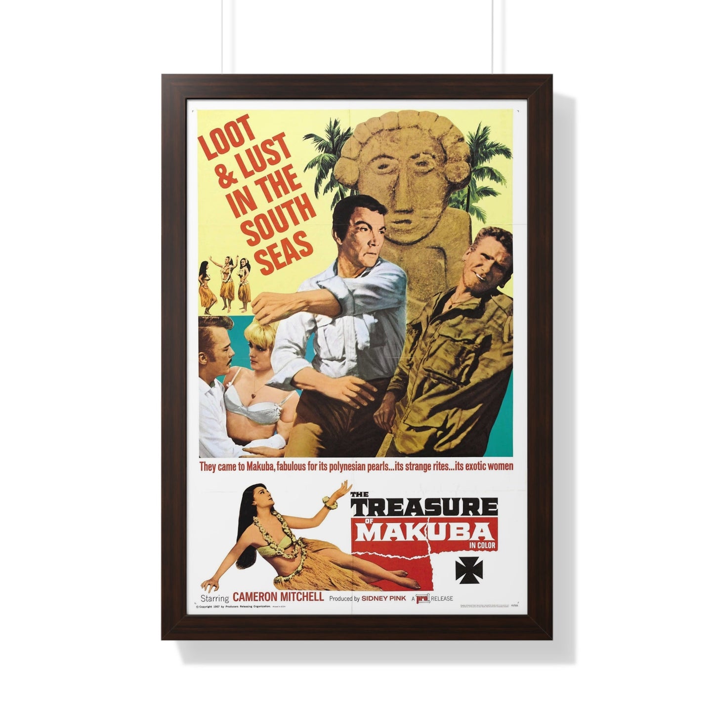 TREASURE OF MAKUBA 1967 - Framed Movie Poster-20" x 30"-The Sticker Space