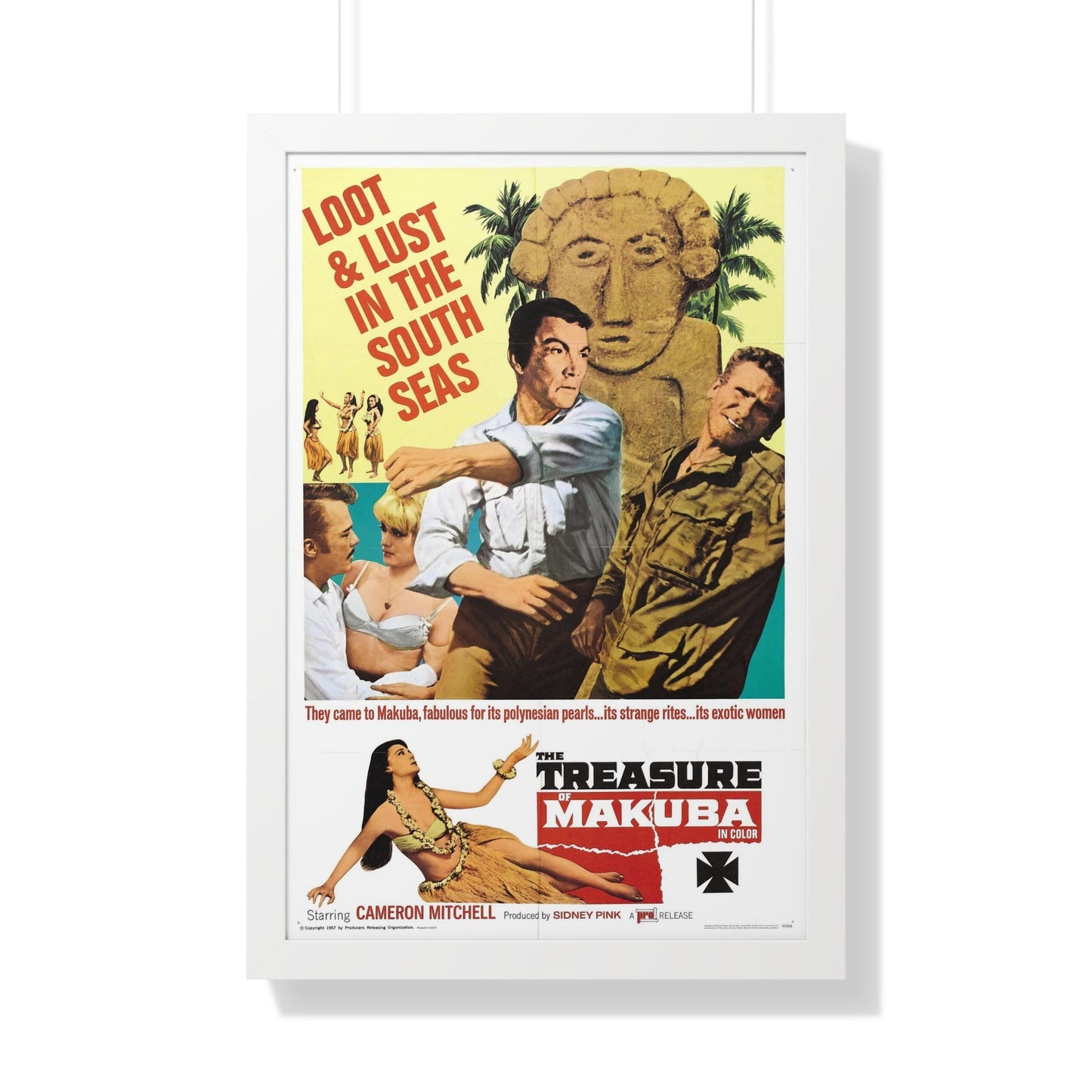 TREASURE OF MAKUBA 1967 - Framed Movie Poster-20" x 30"-The Sticker Space