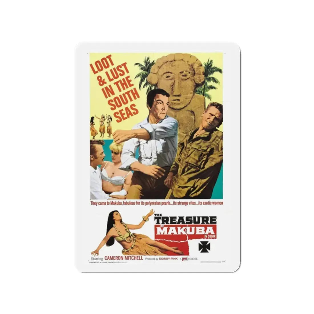 TREASURE OF MAKUBA 1967 Movie Poster - Refrigerator Magnet 2 Inch - The Sticker Space