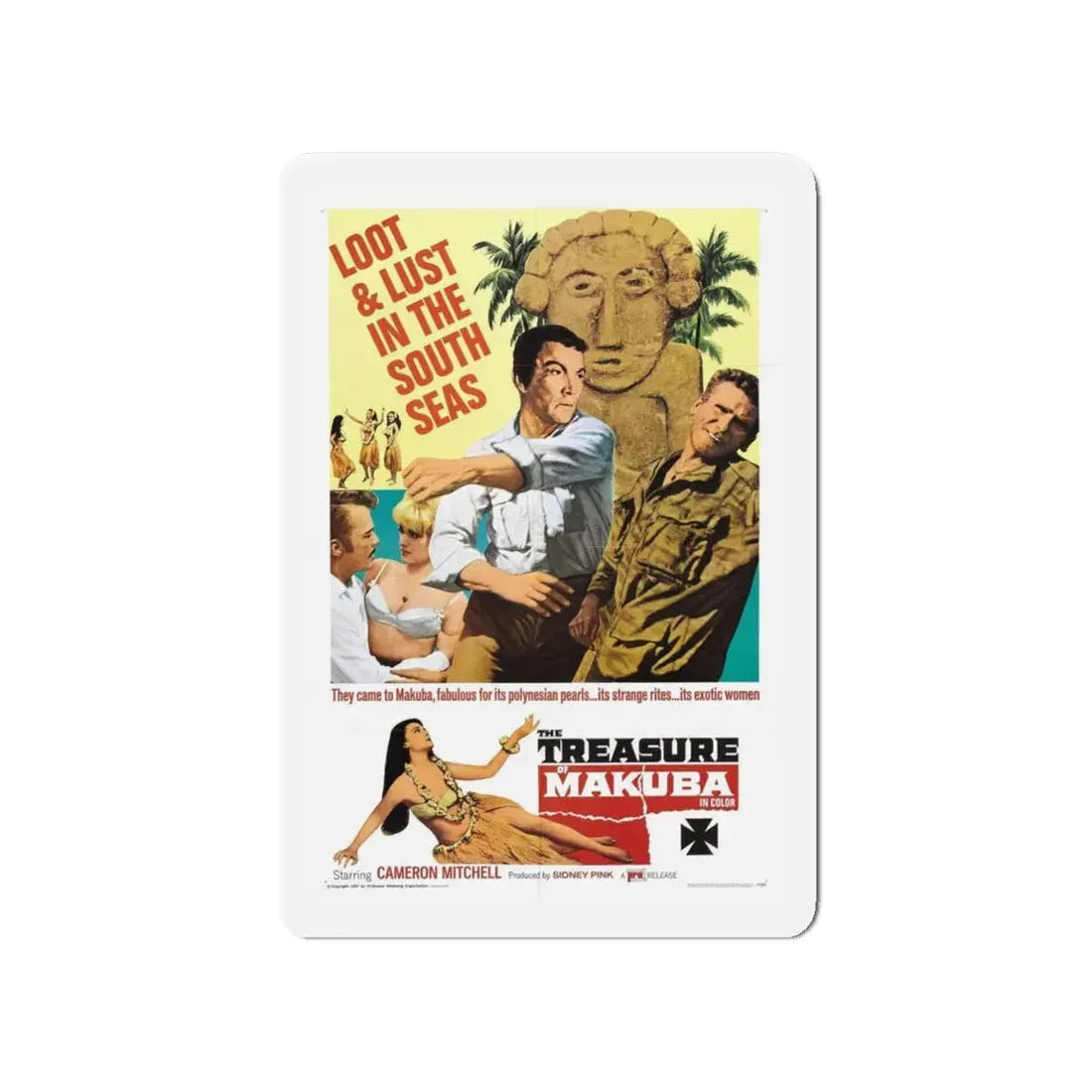 TREASURE OF MAKUBA 1967 Movie Poster - Refrigerator Magnet 4 Inch - The Sticker Space