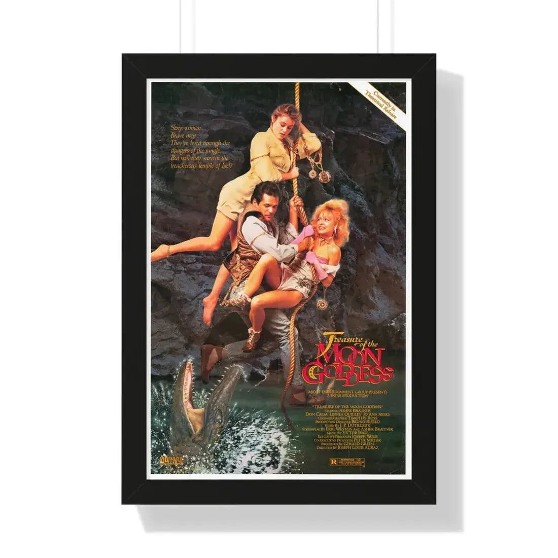 TREASURE OF THE MOON GODDESS 1987 - Framed Movie Poster 16″ x 24″ Black - The Sticker Space