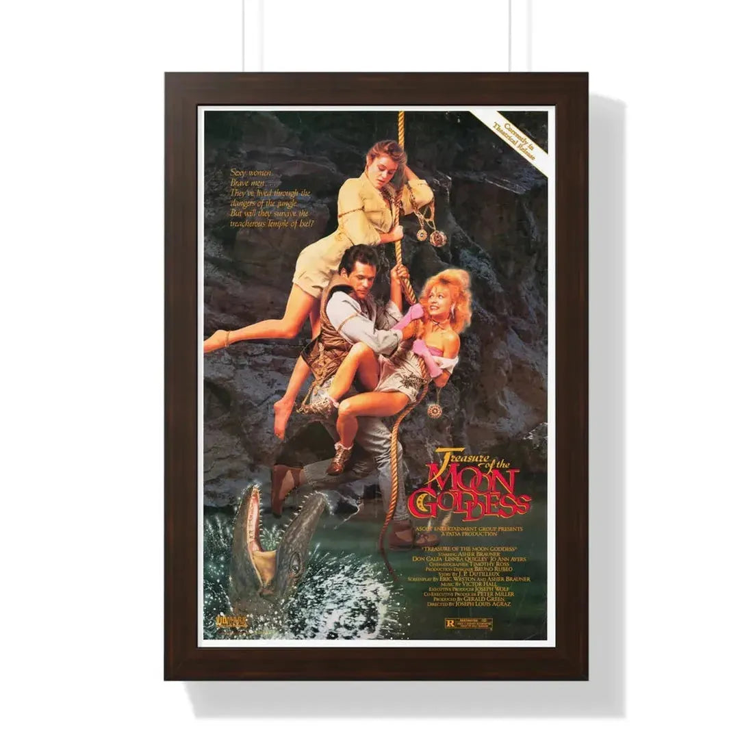 TREASURE OF THE MOON GODDESS 1987 - Framed Movie Poster 16″ x 24″ Walnut - The Sticker Space