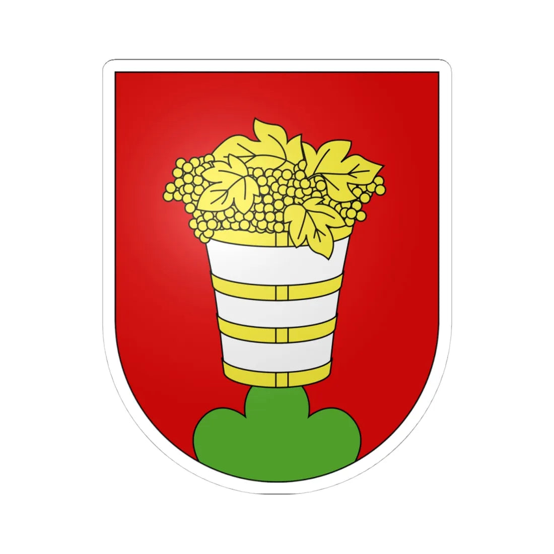 Tremona-coat of arms (Switzerland) (Coat of Arms) STICKER Vinyl Kiss-Cut Decal 4 Inch White - The Sticker Space