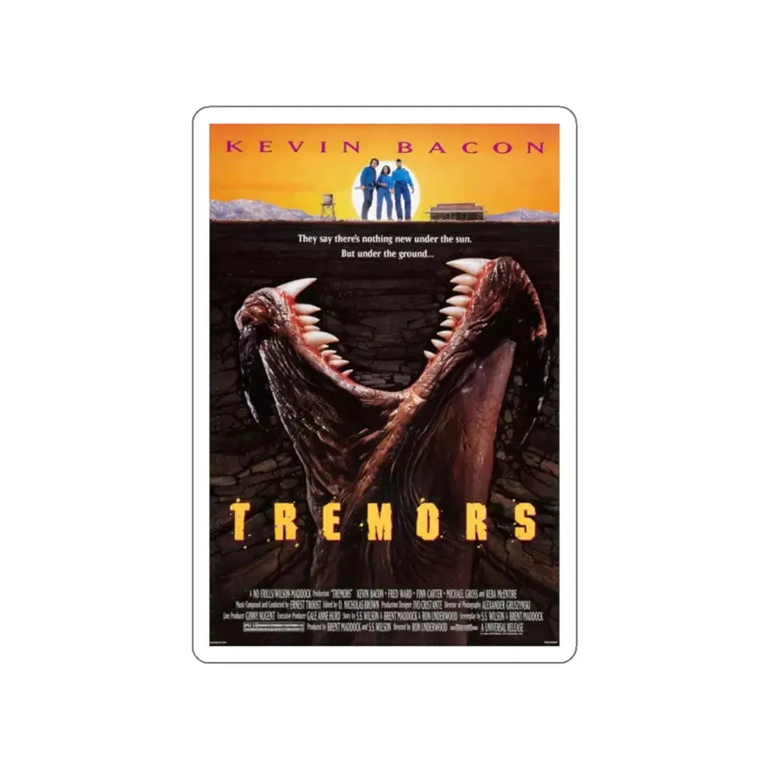 TREMORS 1990 Movie Poster STICKER Vinyl Die-Cut Decal 2 Inch - The Sticker Space