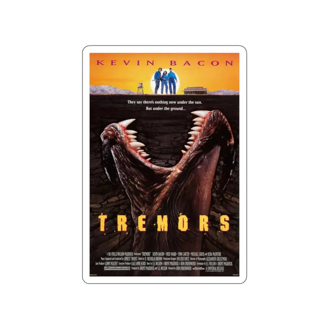 TREMORS 1990 Movie Poster STICKER Vinyl Die-Cut Decal 2 Inch - The Sticker Space