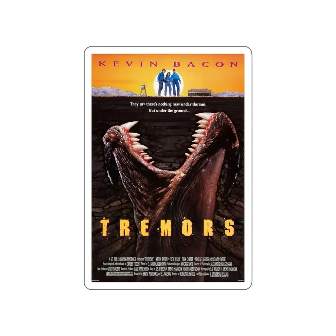 TREMORS 1990 Movie Poster STICKER Vinyl Die-Cut Decal 5 Inch - The Sticker Space