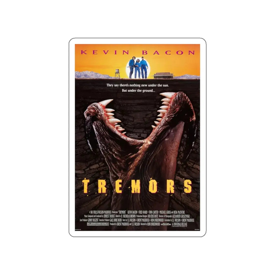 TREMORS 1990 Movie Poster STICKER Vinyl Die-Cut Decal 5 Inch - The Sticker Space