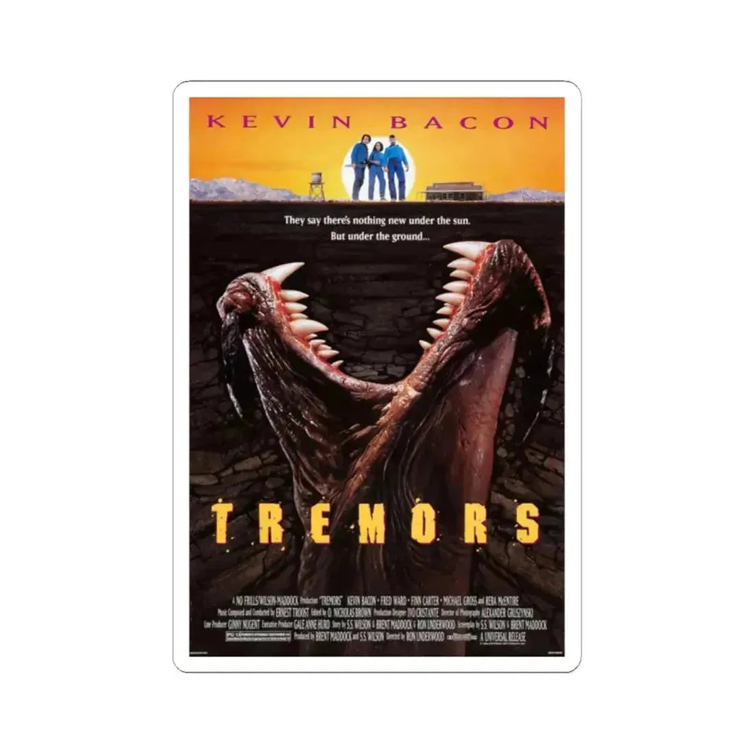 TREMORS 1990 Movie Poster - STICKER Vinyl Kiss-Cut Decal 2 Inch White - The Sticker Space