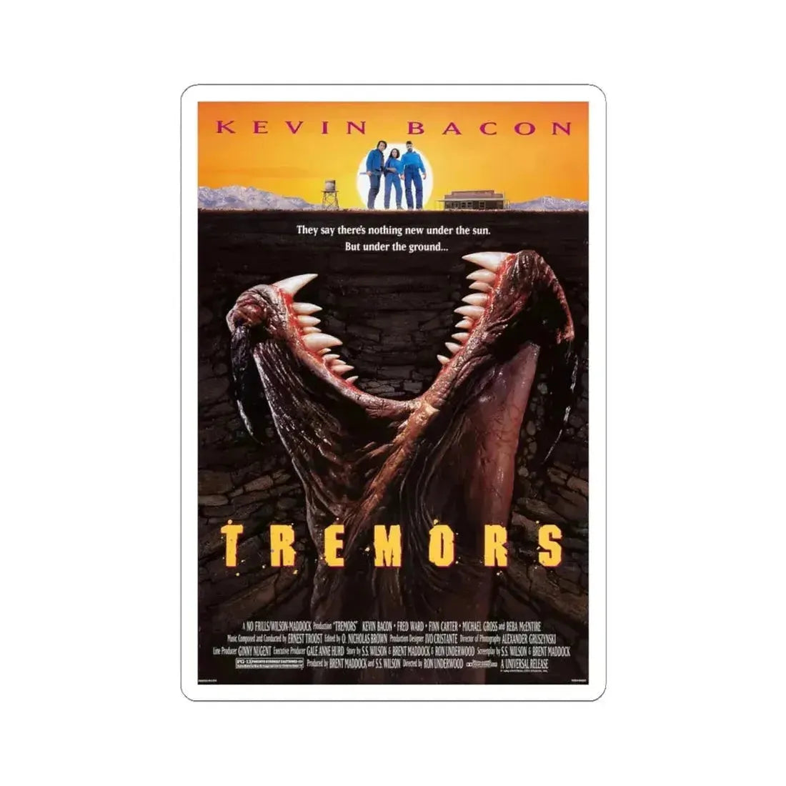 TREMORS 1990 Movie Poster - STICKER Vinyl Kiss-Cut Decal 4 Inch White - The Sticker Space