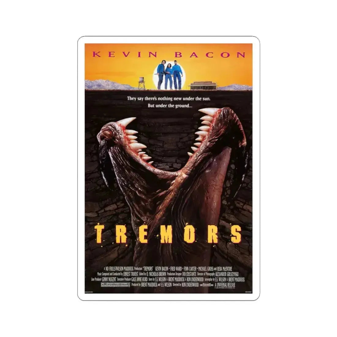 Tremors 1990 Movie Poster - STICKER Vinyl Kiss-Cut Decal 6 Inch White - The Sticker Space