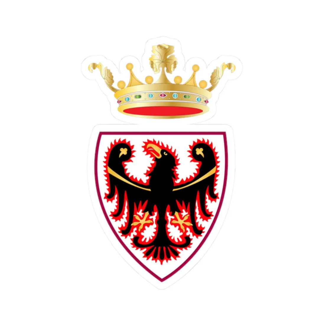 Trentino CoA (Italy) (Coat of Arms) STICKER Vinyl Kiss-Cut Decal 2 Inch White - The Sticker Space