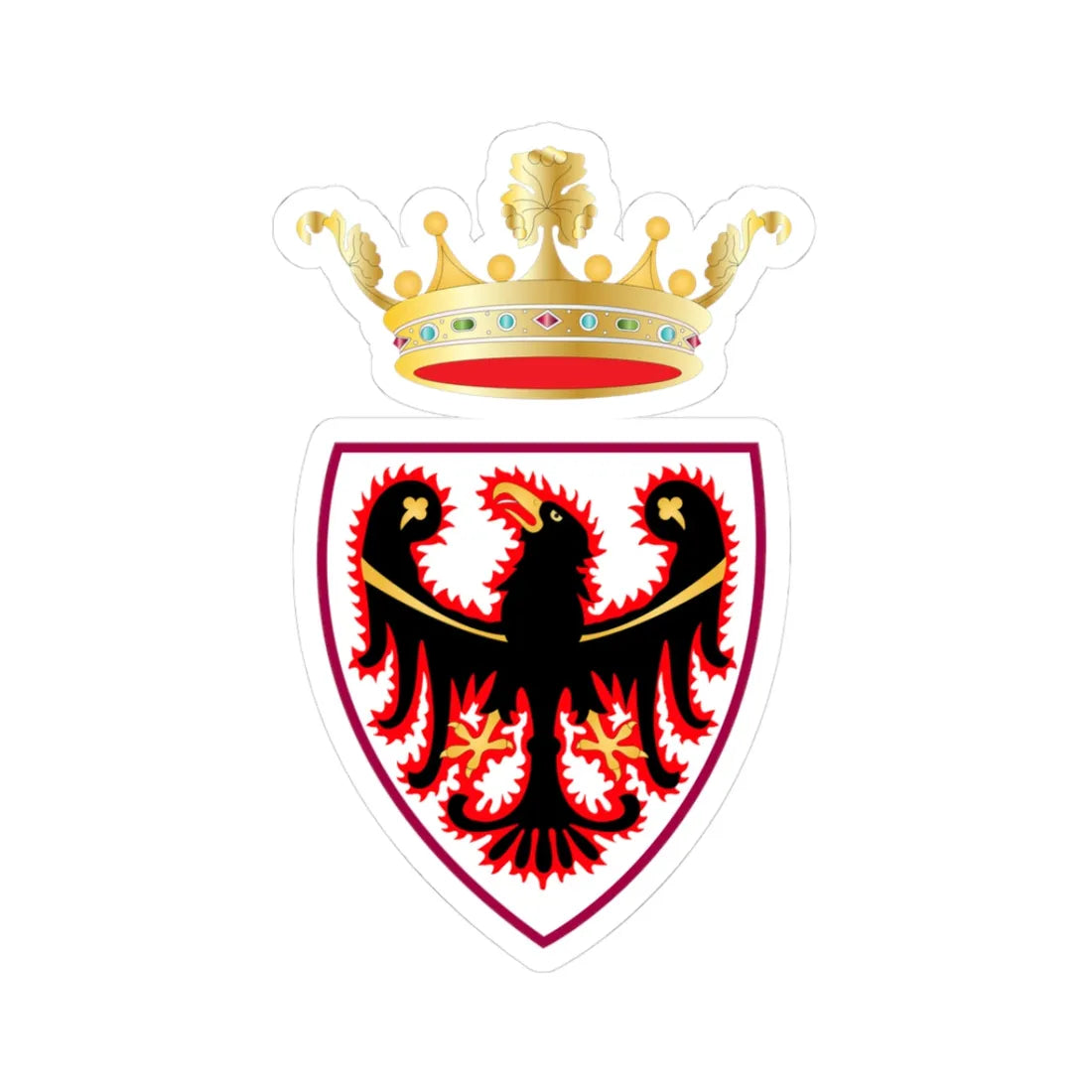 Trentino CoA (Italy) (Coat of Arms) STICKER Vinyl Kiss-Cut Decal 3 Inch White - The Sticker Space