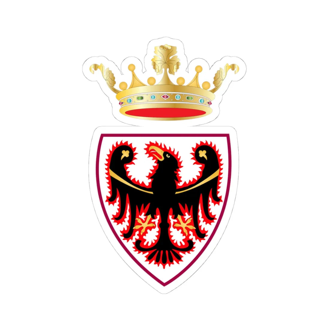 Trentino CoA (Italy) (Coat of Arms) STICKER Vinyl Kiss-Cut Decal 4 Inch White - The Sticker Space