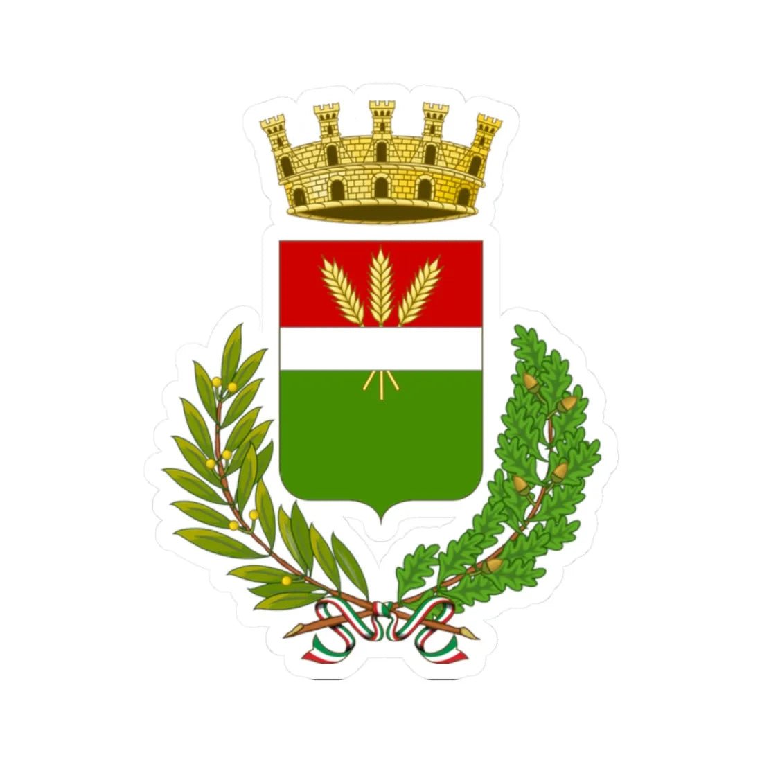 Trentola Ducenta-Stemma (Italy) (Coat of Arms) STICKER Vinyl Kiss-Cut Decal 2 Inch White - The Sticker Space