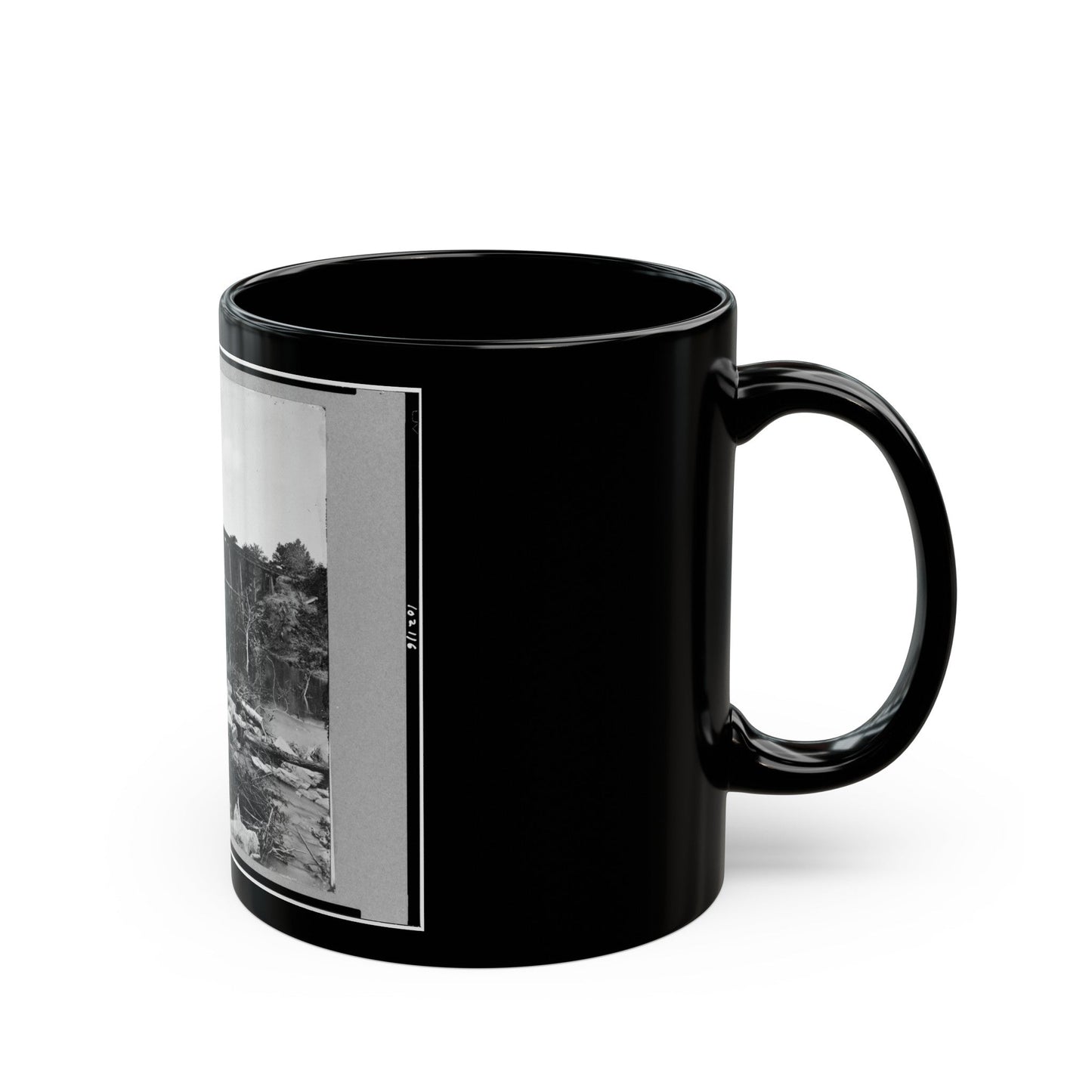 Trestle Bridge On South Side Of Railroad, Near Petersburg, Virginia, April 1865 (U.S. Civil War) Black Coffee Mug-The Sticker Space