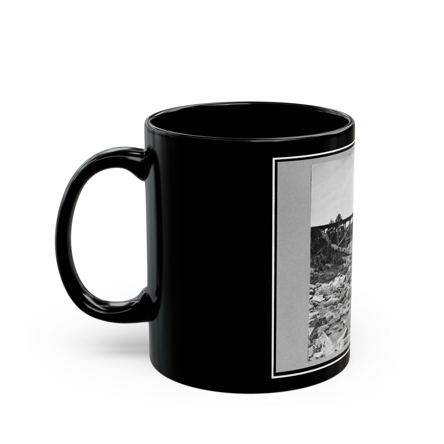 Trestle Bridge On South Side Of Railroad, Near Petersburg, Virginia, April 1865 (U.S. Civil War) Black Coffee Mug-The Sticker Space