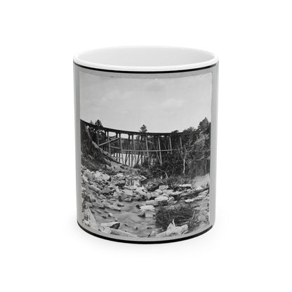 Trestle Bridge On South Side Of Railroad, Near Petersburg, Virginia, April 1865 (U.S. Civil War) White Coffee Mug-11oz-The Sticker Space