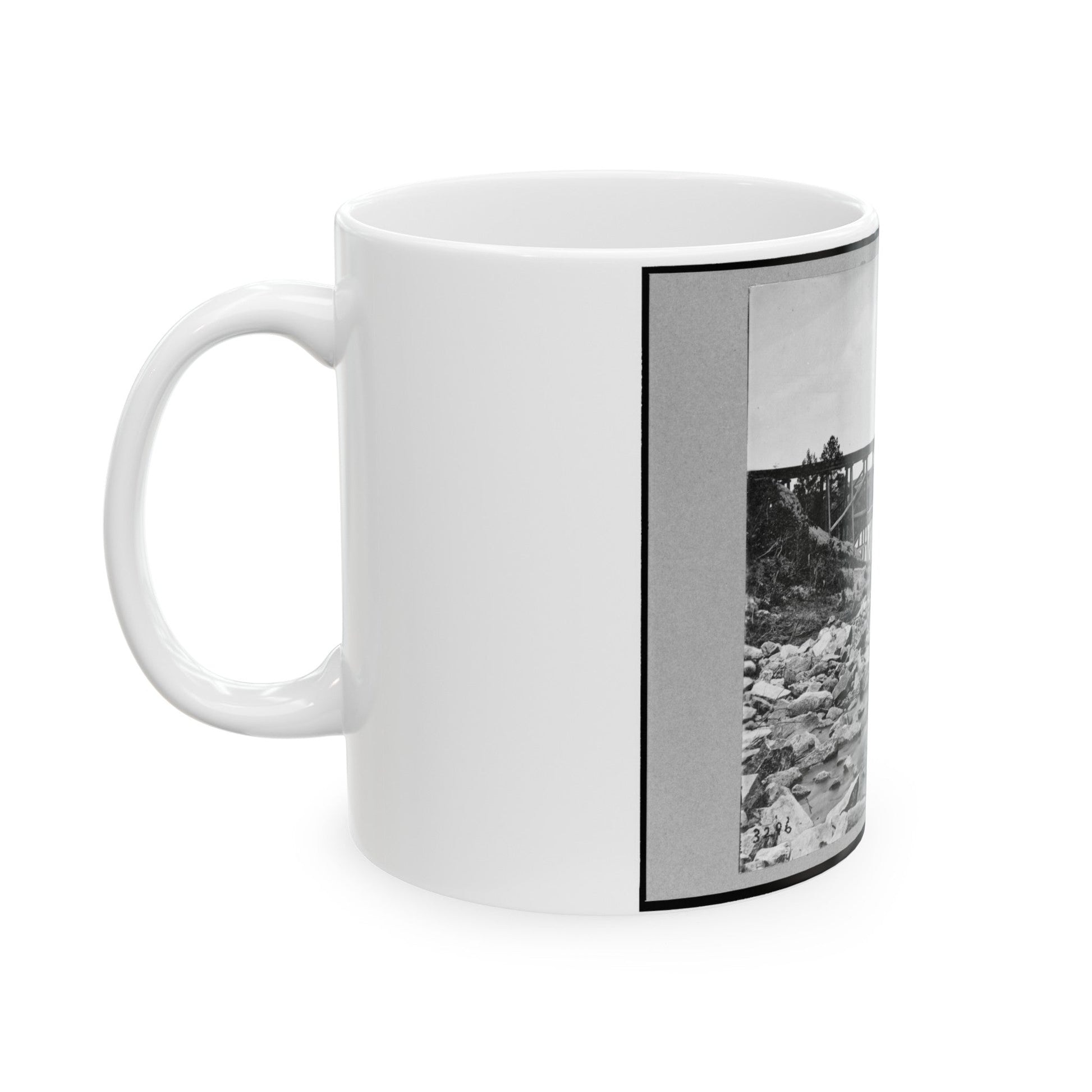 Trestle Bridge On South Side Of Railroad, Near Petersburg, Virginia, April 1865 (U.S. Civil War) White Coffee Mug-The Sticker Space