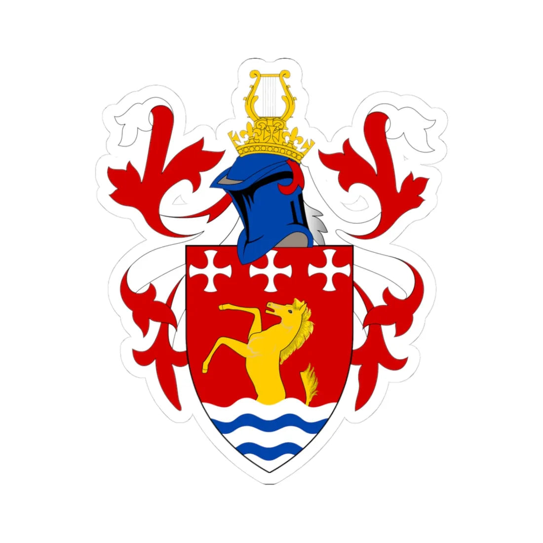 Trevelyan (England) (Coat of Arms) STICKER Vinyl Kiss-Cut Decal 3 Inch White - The Sticker Space