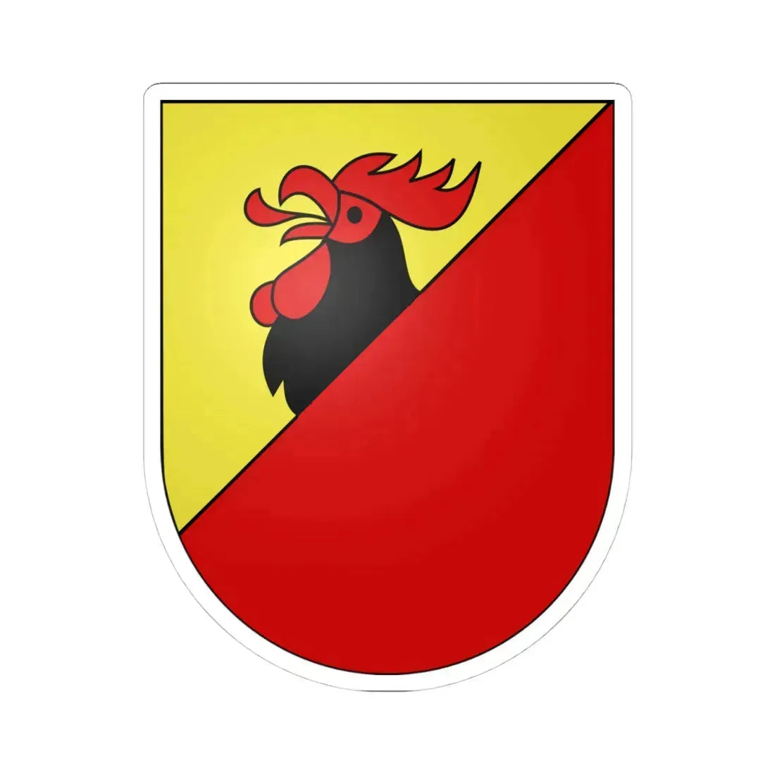 Treyvaux-coat of arms (Switzerland) (Coat of Arms) STICKER Vinyl Kiss-Cut Decal 4 Inch White - The Sticker Space