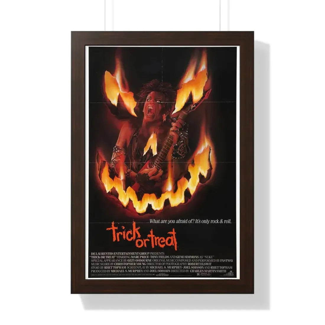 TRICK OR TREAT 1986 - Framed Movie Poster 16″ x 24″ Walnut - The Sticker Space