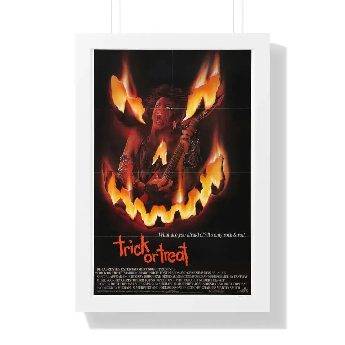 TRICK OR TREAT 1986 - Framed Movie Poster 16″ x 24″ White - The Sticker Space
