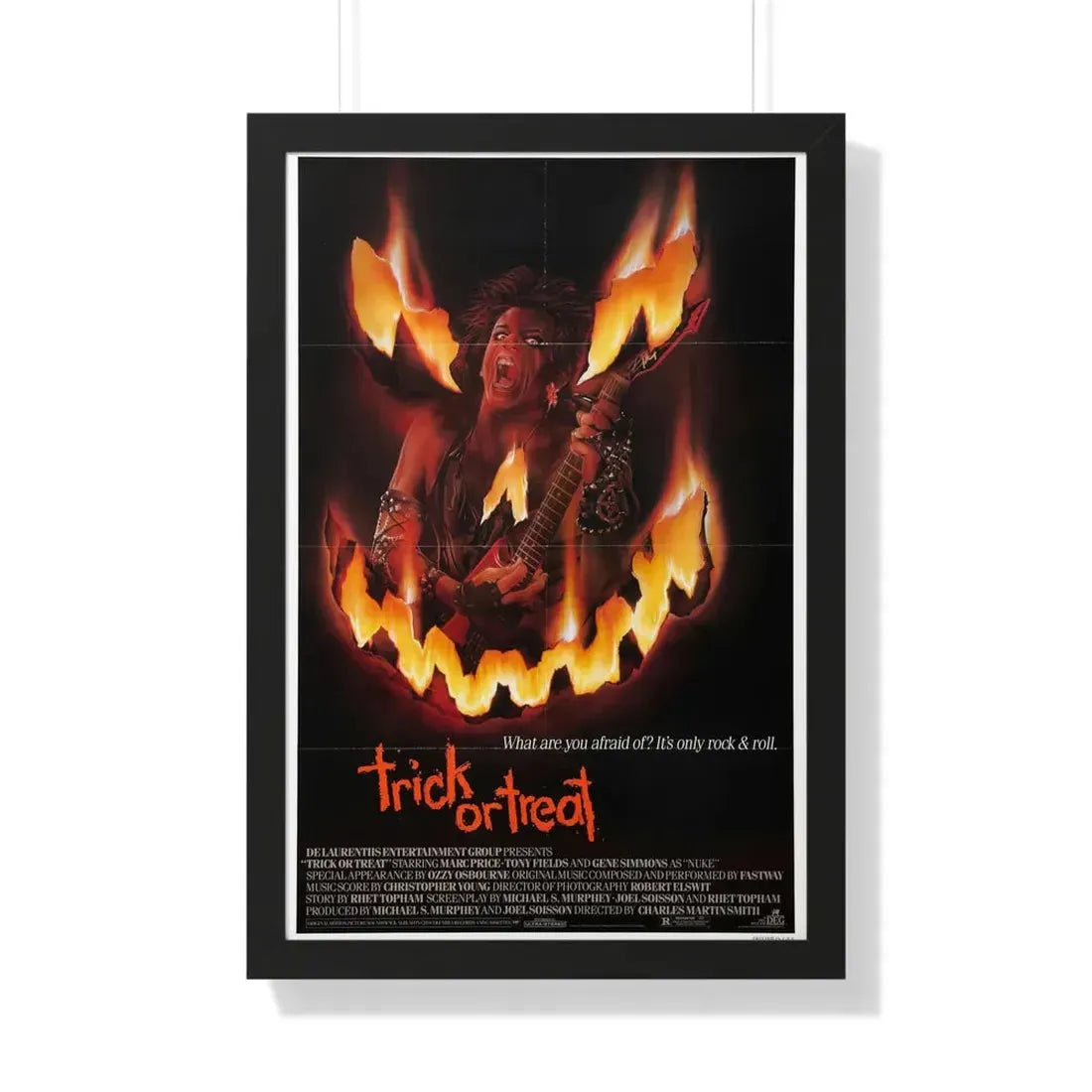 TRICK OR TREAT 1986 - Framed Movie Poster 20" x 30" Black - The Sticker Space