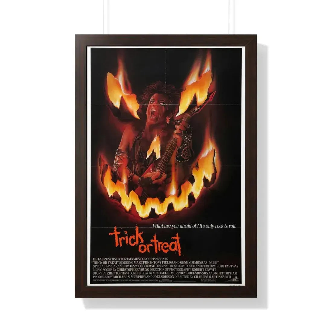TRICK OR TREAT 1986 - Framed Movie Poster 20" x 30" Walnut - The Sticker Space