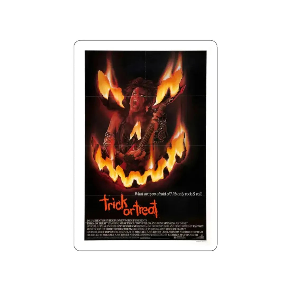TRICK OR TREAT 1986 Movie Poster STICKER Vinyl Die-Cut Decal 2 Inch - The Sticker Space