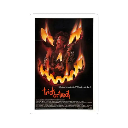 TRICK OR TREAT 1986 Movie Poster - STICKER Vinyl Kiss-Cut Decal 2 Inch White - The Sticker Space