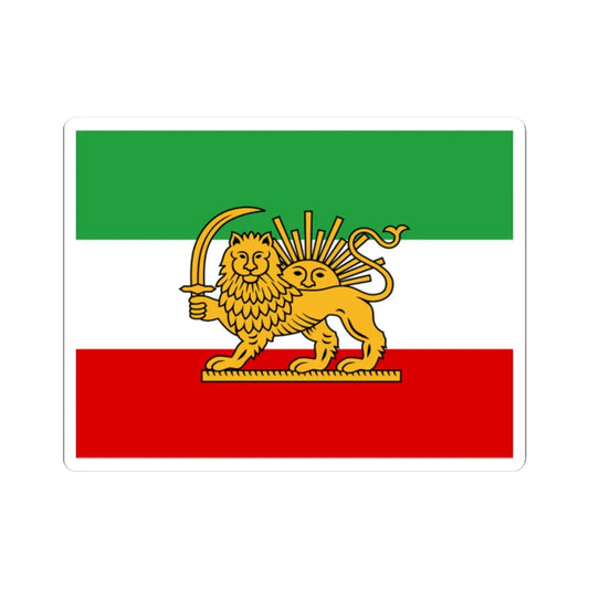 Tricolour Flag of Iran 1886 (Iran) STICKER Vinyl Kiss-Cut Decal 2 Inch White - The Sticker Space