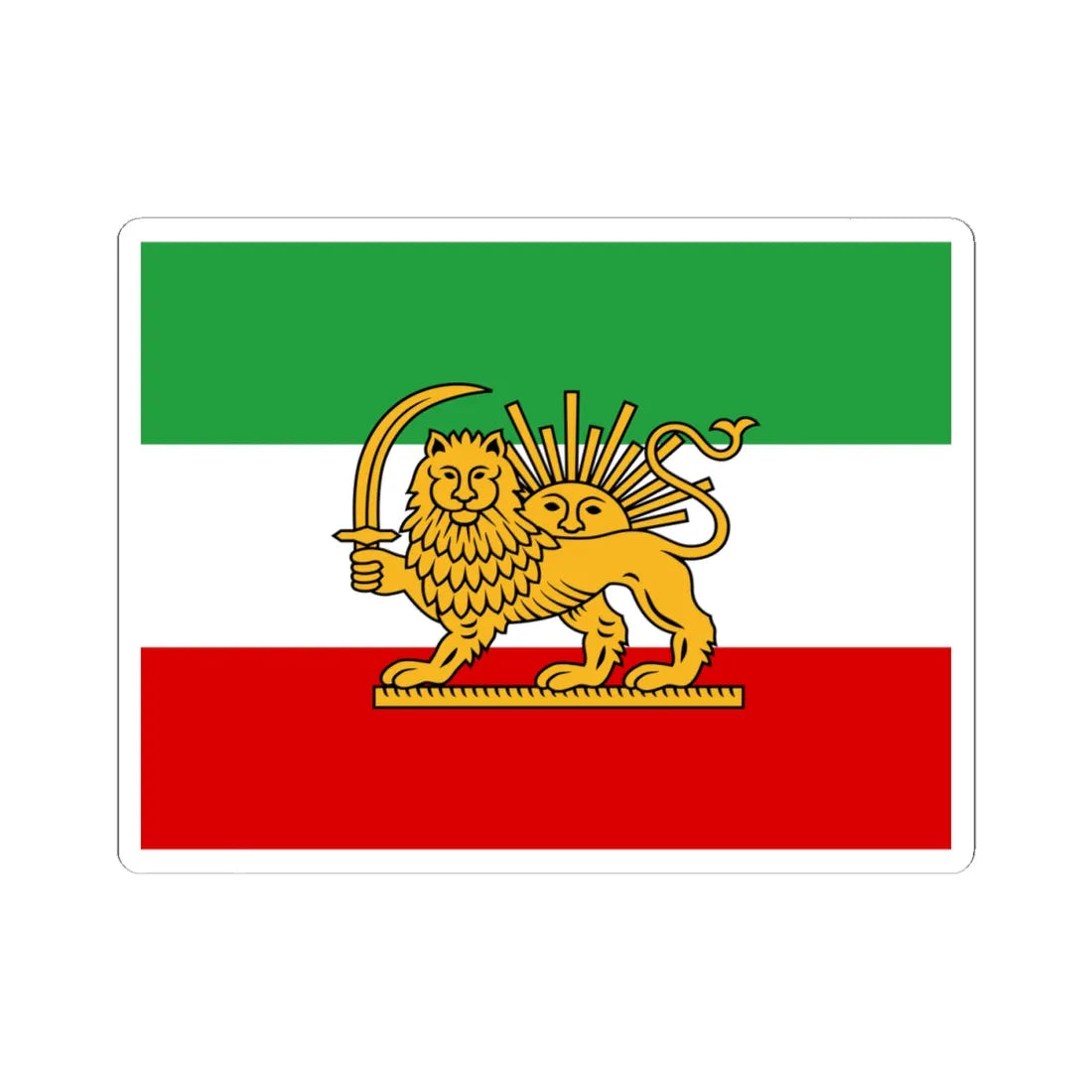 Tricolour Flag of Iran 1886 (Iran) STICKER Vinyl Kiss-Cut Decal 4 Inch White - The Sticker Space