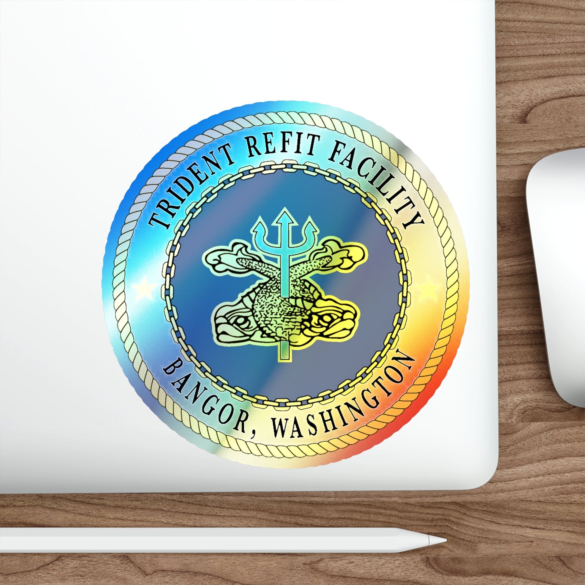 Trident Refit Facility Bangor WA (U.S. Navy) Holographic STICKER Die-Cut Vinyl Decal-The Sticker Space