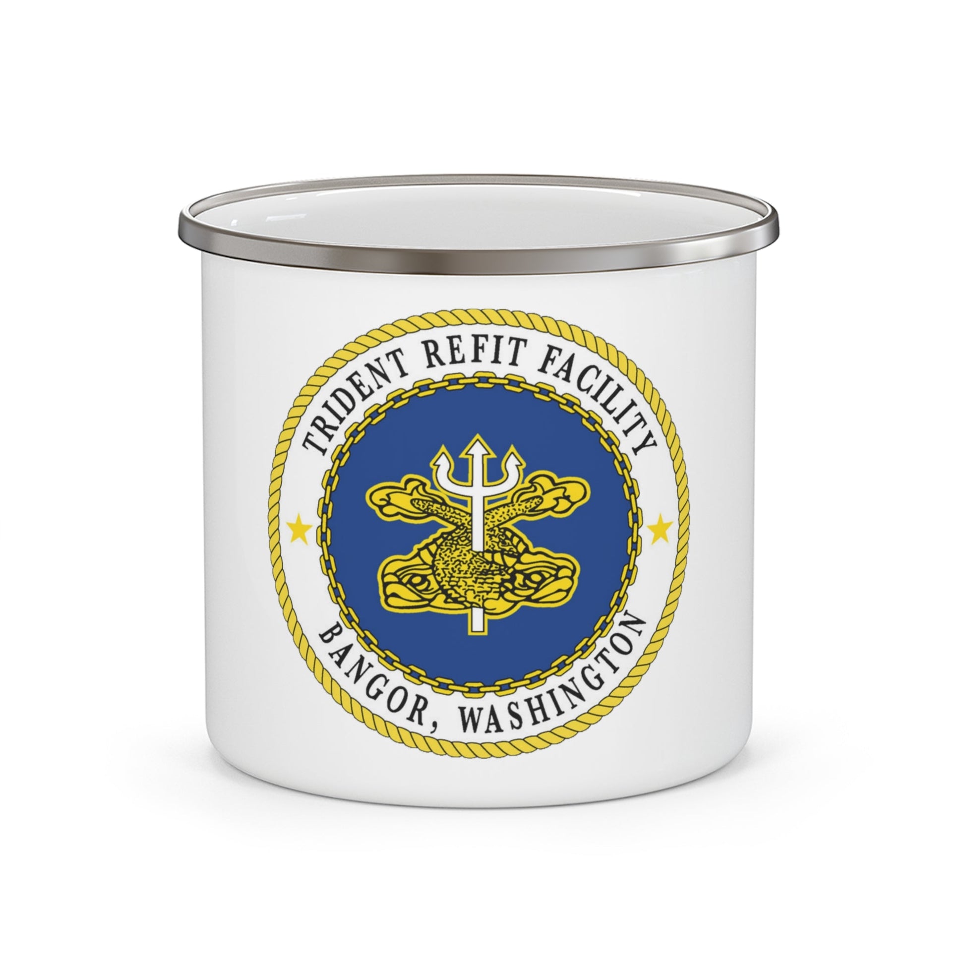 Trident Refit Facility BangorWA (U.S. Navy) Enamel Mug 12oz-12oz-The Sticker Space