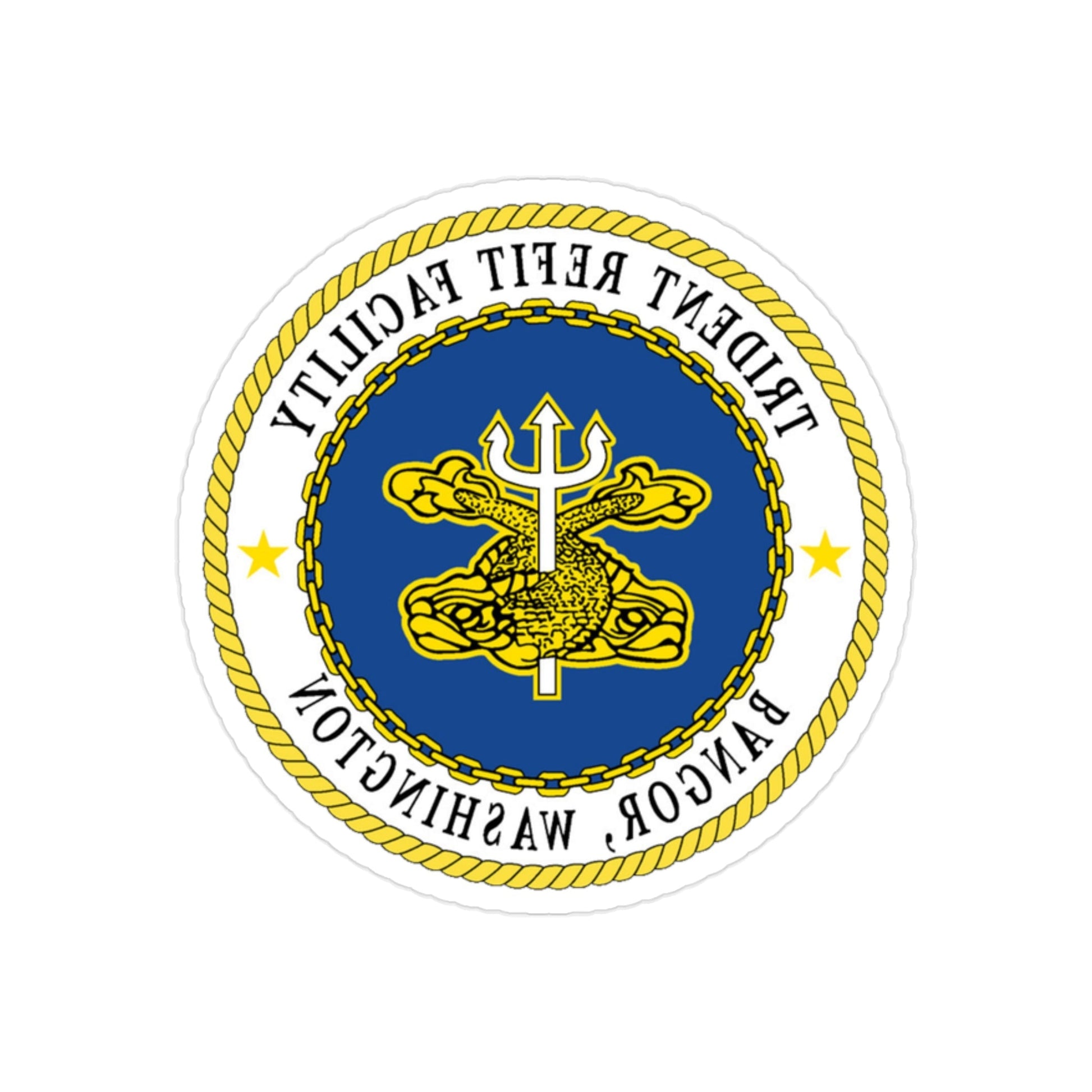 Trident Refit Facility BangorWA (U.S. Navy) REVERSE PRINT Transparent STICKER-2 Inch-The Sticker Space