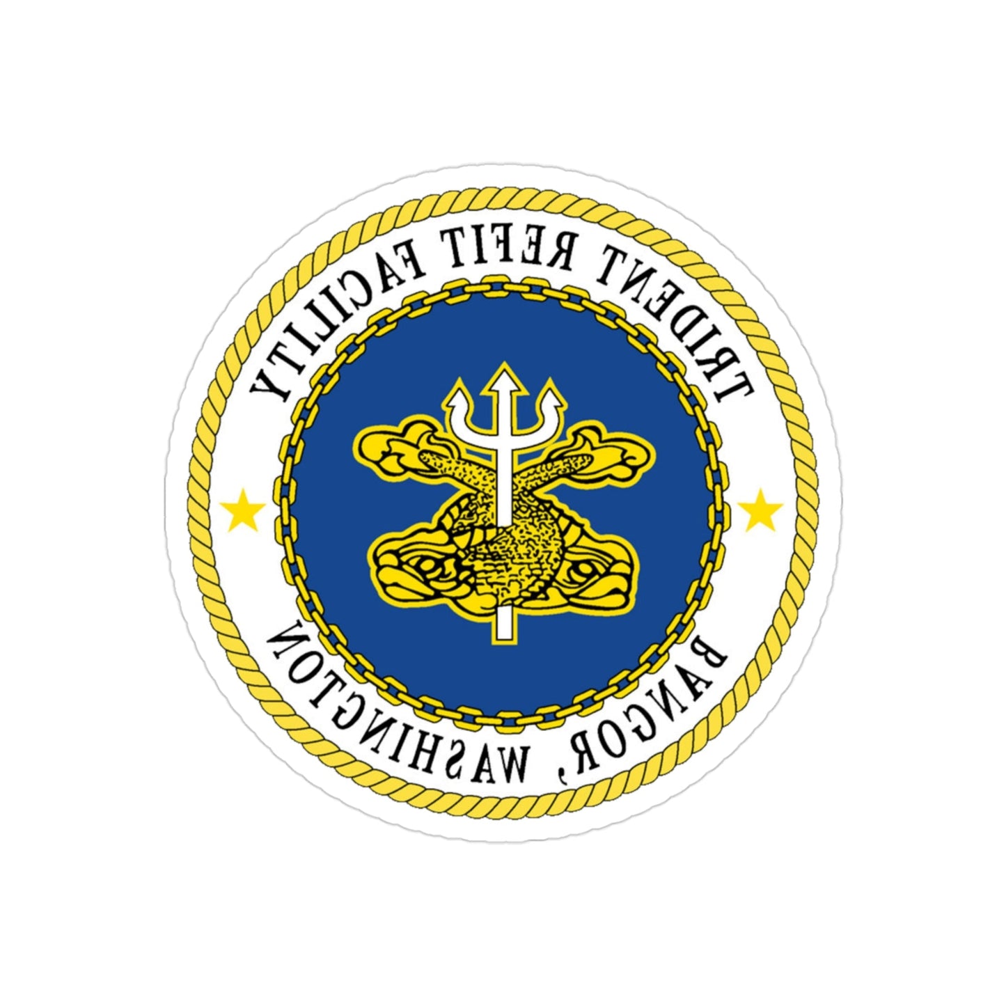 Trident Refit Facility BangorWA (U.S. Navy) REVERSE PRINT Transparent STICKER-3 Inch-The Sticker Space