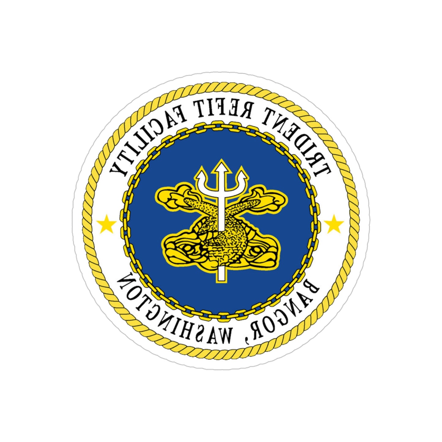 Trident Refit Facility BangorWA (U.S. Navy) REVERSE PRINT Transparent STICKER-4 Inch-The Sticker Space