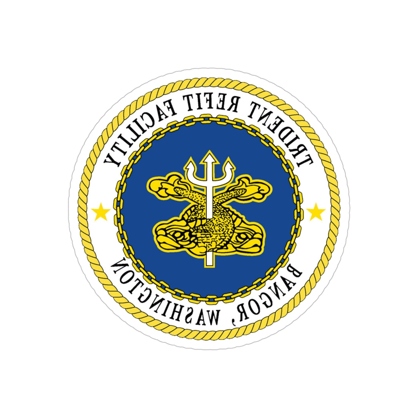 Trident Refit Facility BangorWA (U.S. Navy) REVERSE PRINT Transparent STICKER-5 Inch-The Sticker Space